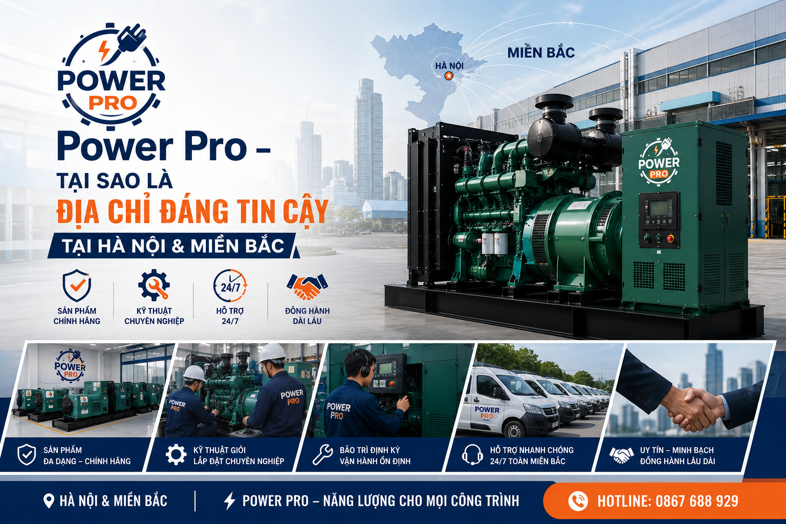Mua Máy Phát Điện Công Nghiệp Chính Hãng Uy Tín Ở Đâu? – Power Pro Hà Nội