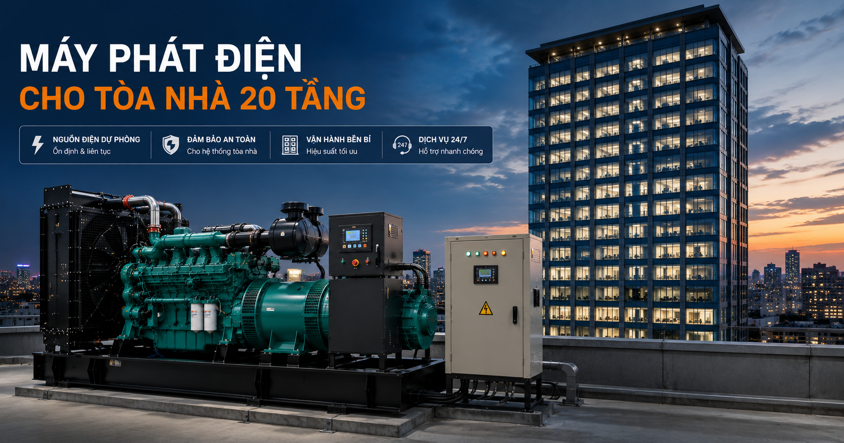Máy Phát Điện Cho Tòa Nhà 20 Tầng: Chọn Sao Cho Đúng?