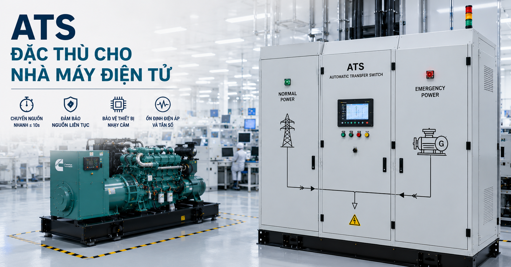 Thiết Kế ATS Đặc Thù Cho Nhà Máy Điện Tử | Power Pro
