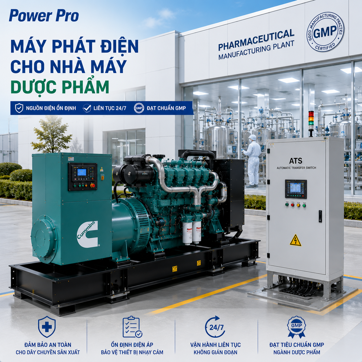 Máy Phát Điện Cho Nhà Máy Dược Phẩm