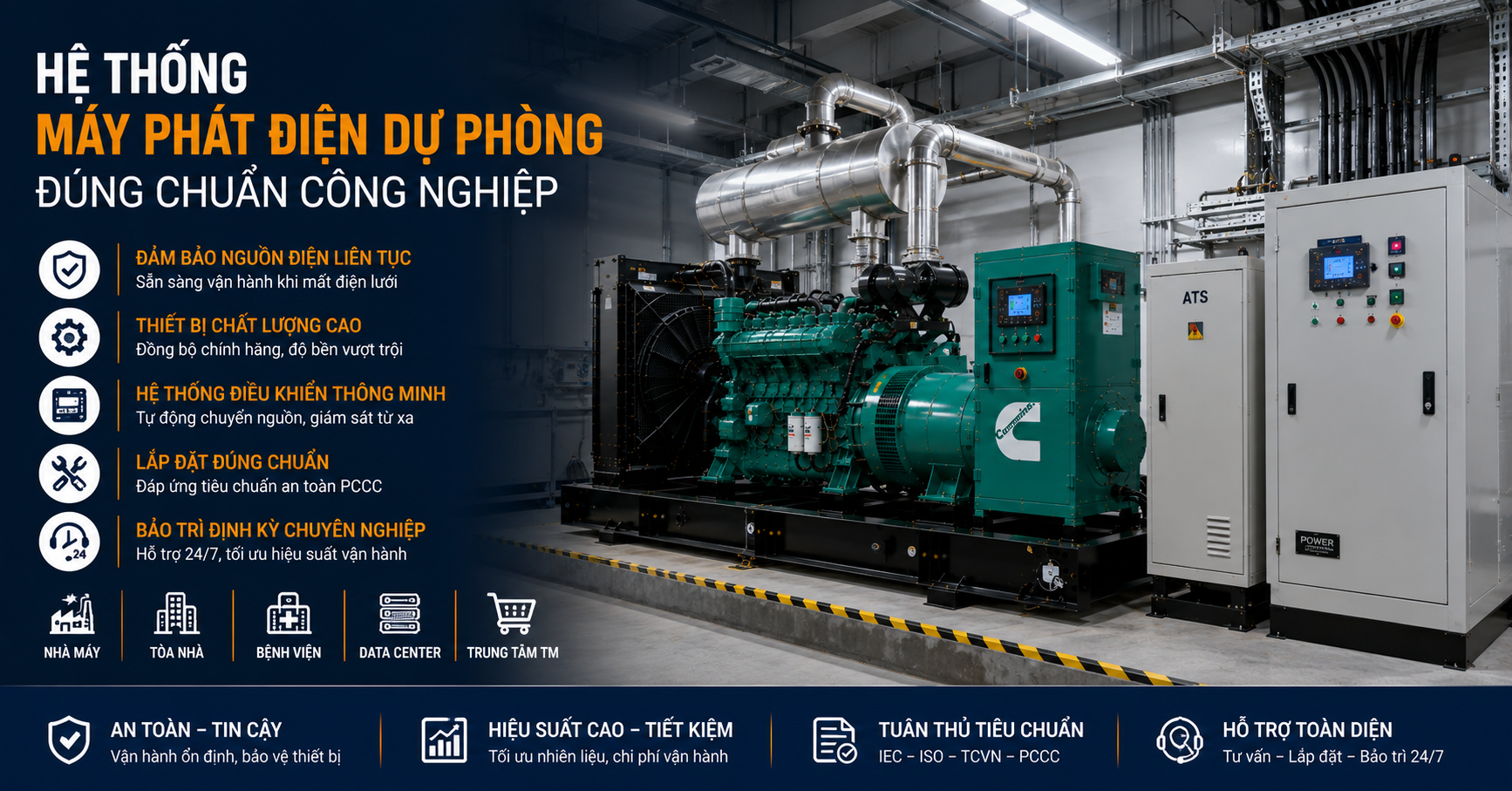 Hệ thống máy phát điện dự phòng | Power Pro