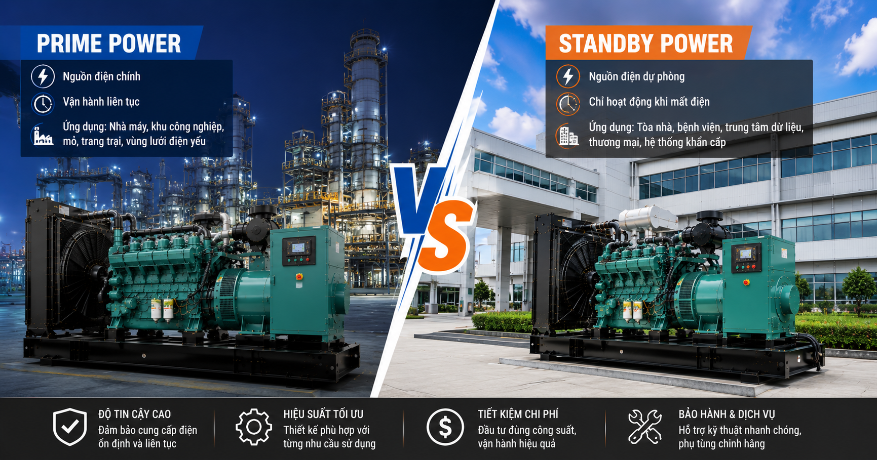Công suất chính so với công suất chờ | Power Pro