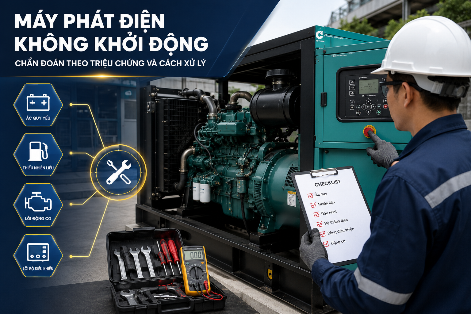 Máy Phát Điện Không Khởi Động: Chẩn Đoán Theo Triệu Chứng Và Cách Xử Lý