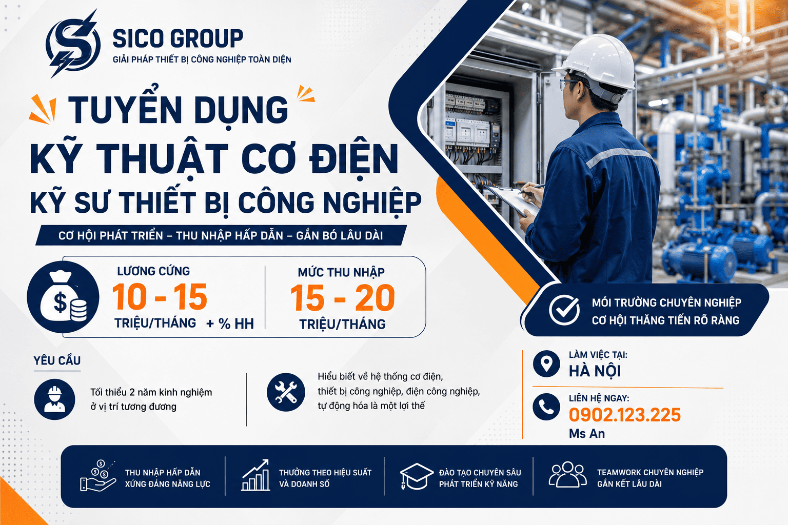 SICO POWER PRO tuyển dụng Kĩ Thuật Thiết Bị Công Nghiệp