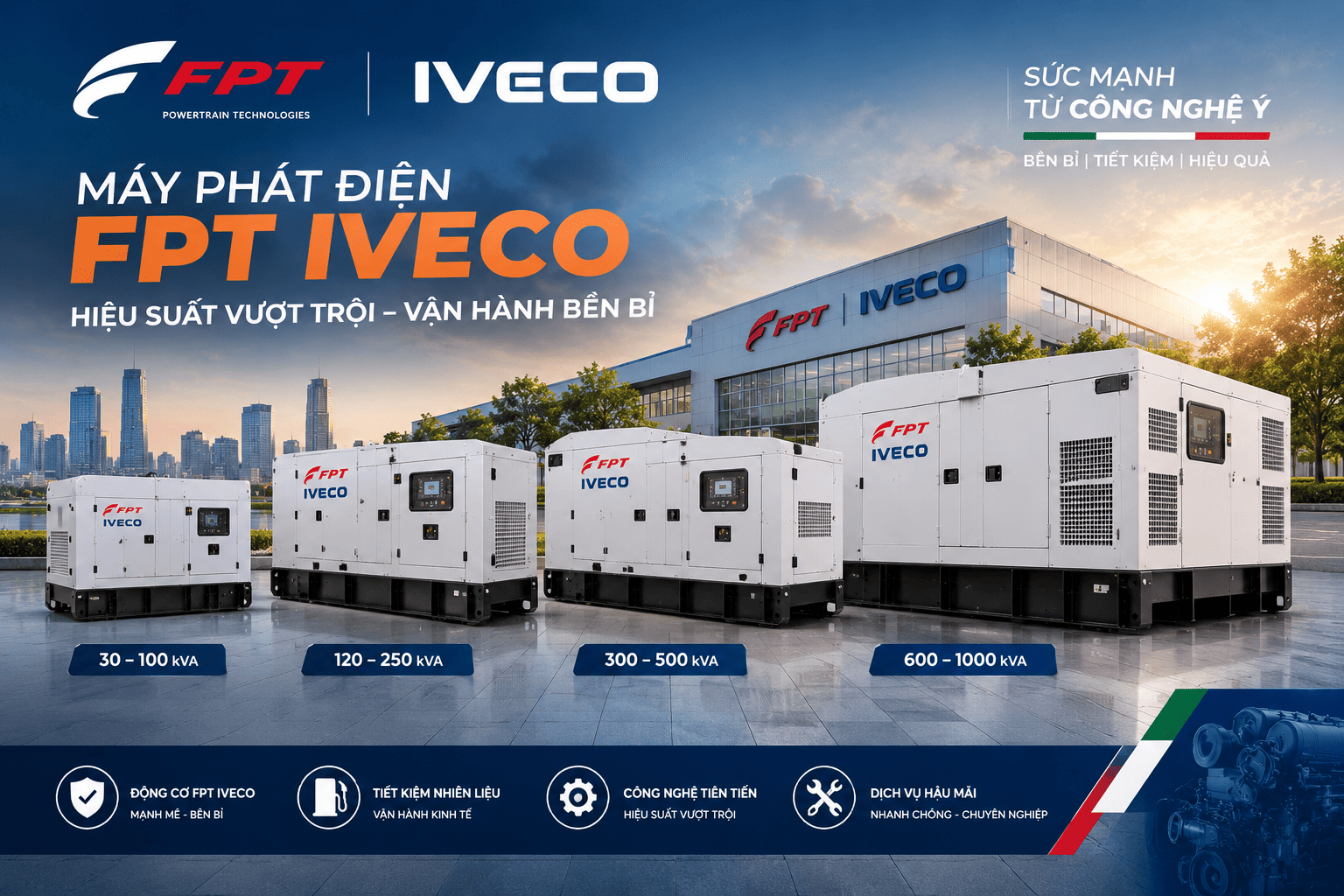 Máy phát điện FPT Iveco theo công suất