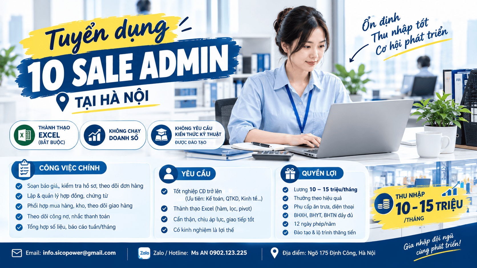 Tuyển Dụng Sale Admin Sico Group