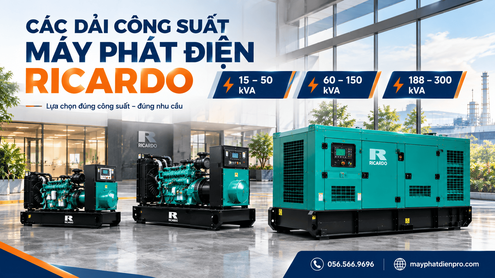 Các dải công suất của MPĐ Ricardo